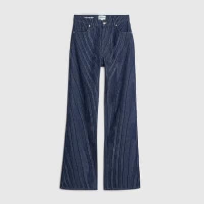Blue Stripe Relaxed Straight Jeans