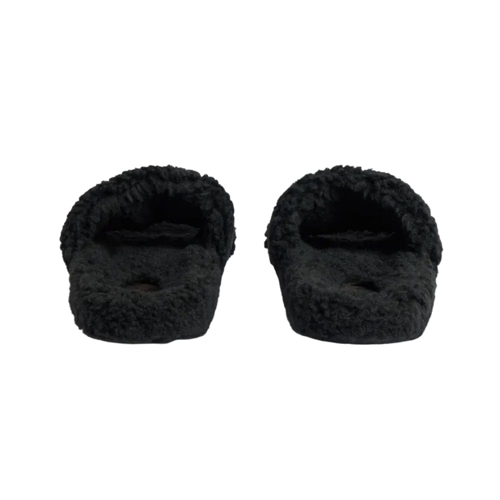 Balenciaga Furry Open Mule In Black