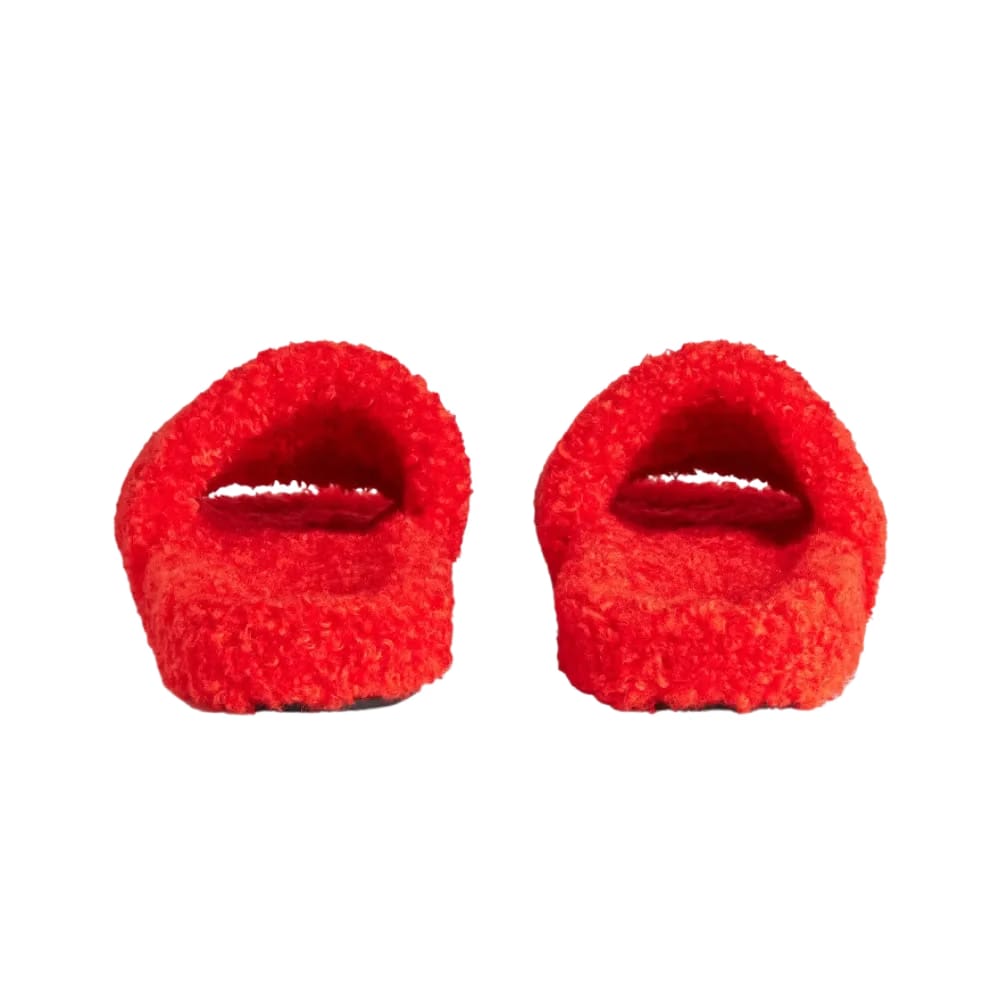 Balenciaga Furry Open Mule In Pop Orange