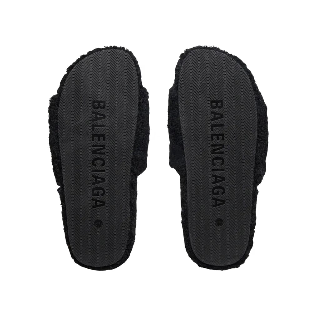 Balenciaga NBA Collaboration Furry Open Mule In Black