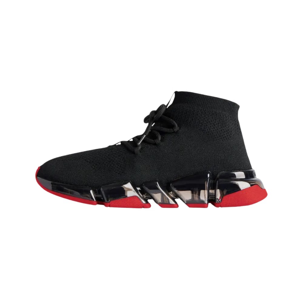 Balenciaga Speed 2.0 Lace-up Recycled Knit Sneaker In Black and Red
