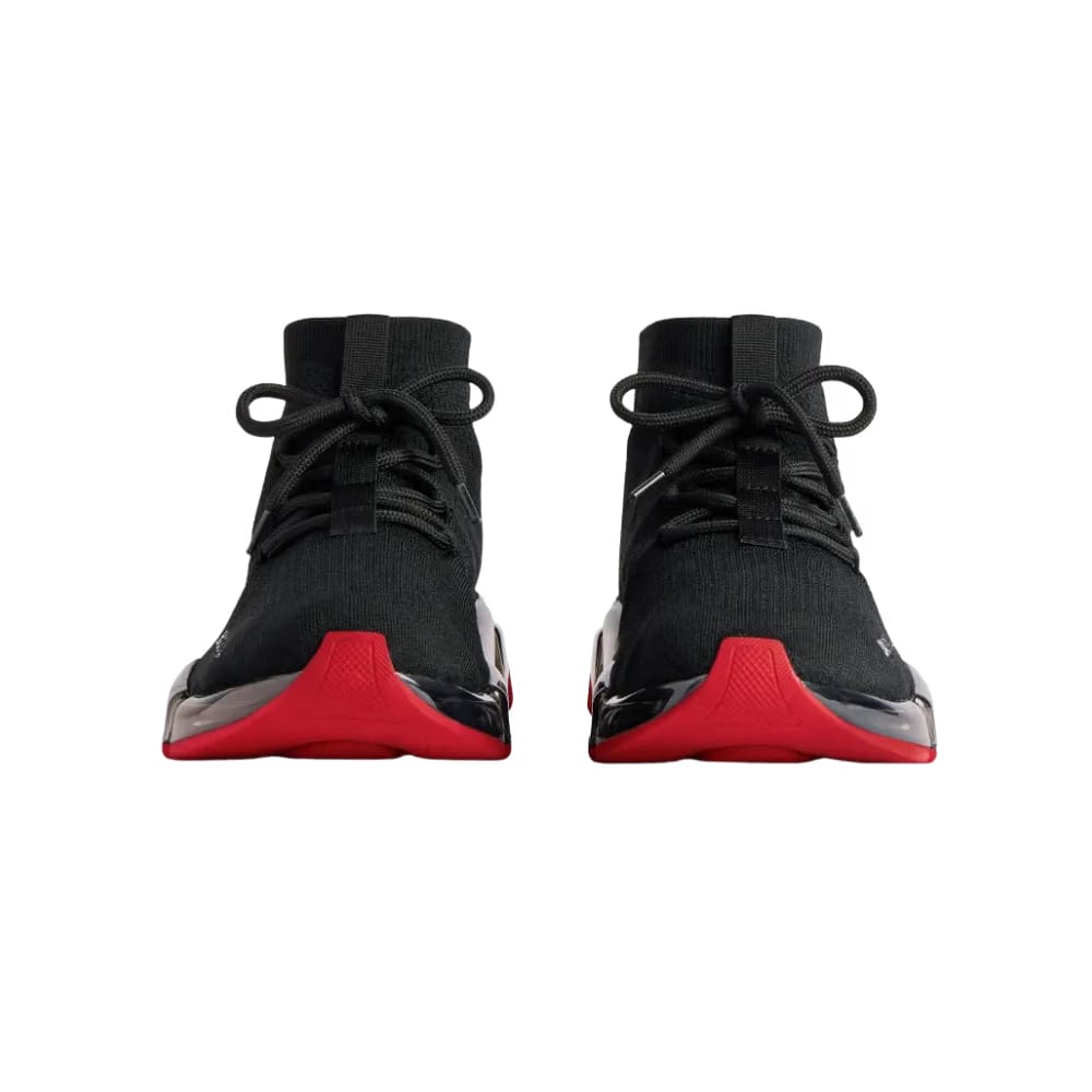 Balenciaga Speed 2.0 Lace-up Recycled Knit Sneaker In Black and Red