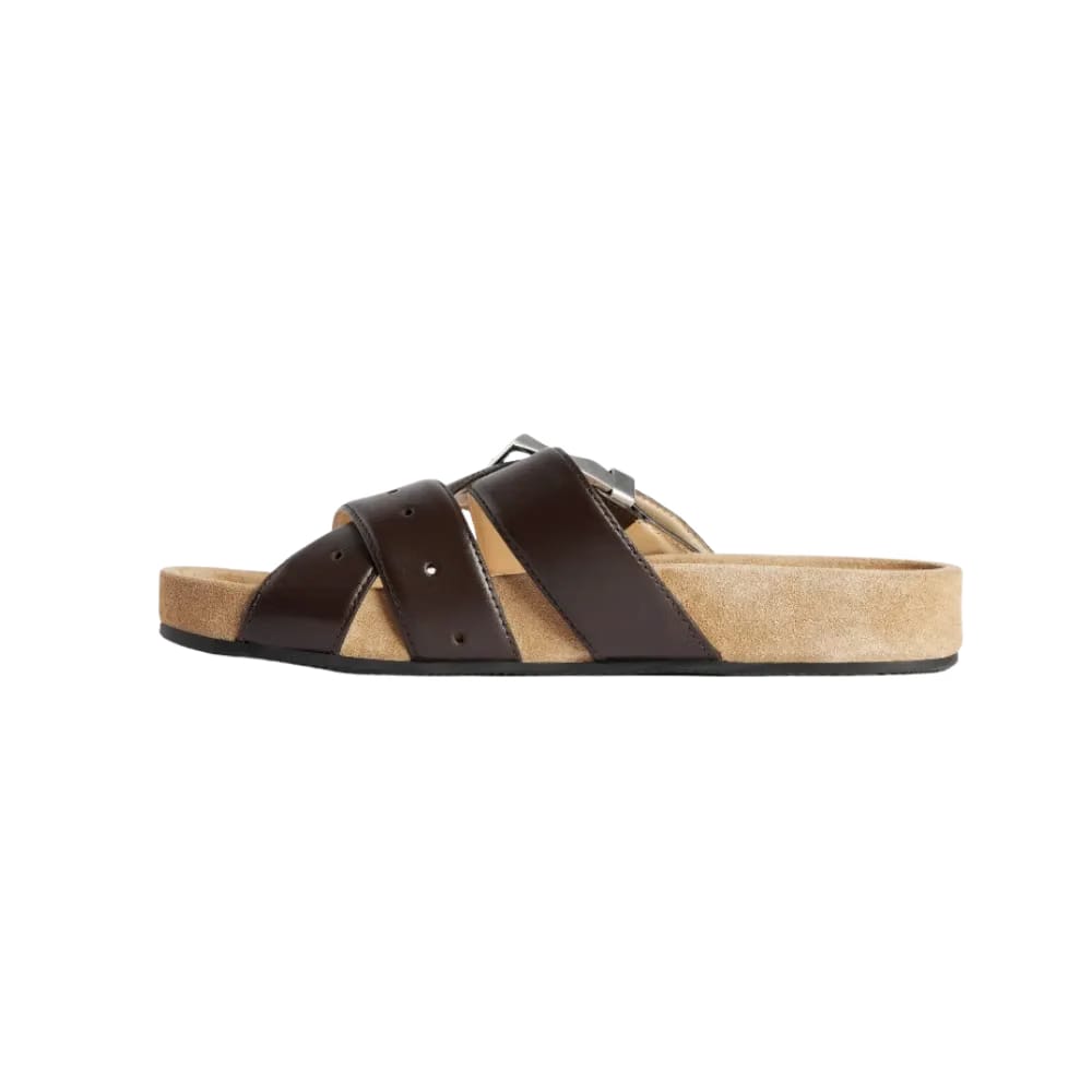 Balenciaga Belt Mule In Moka