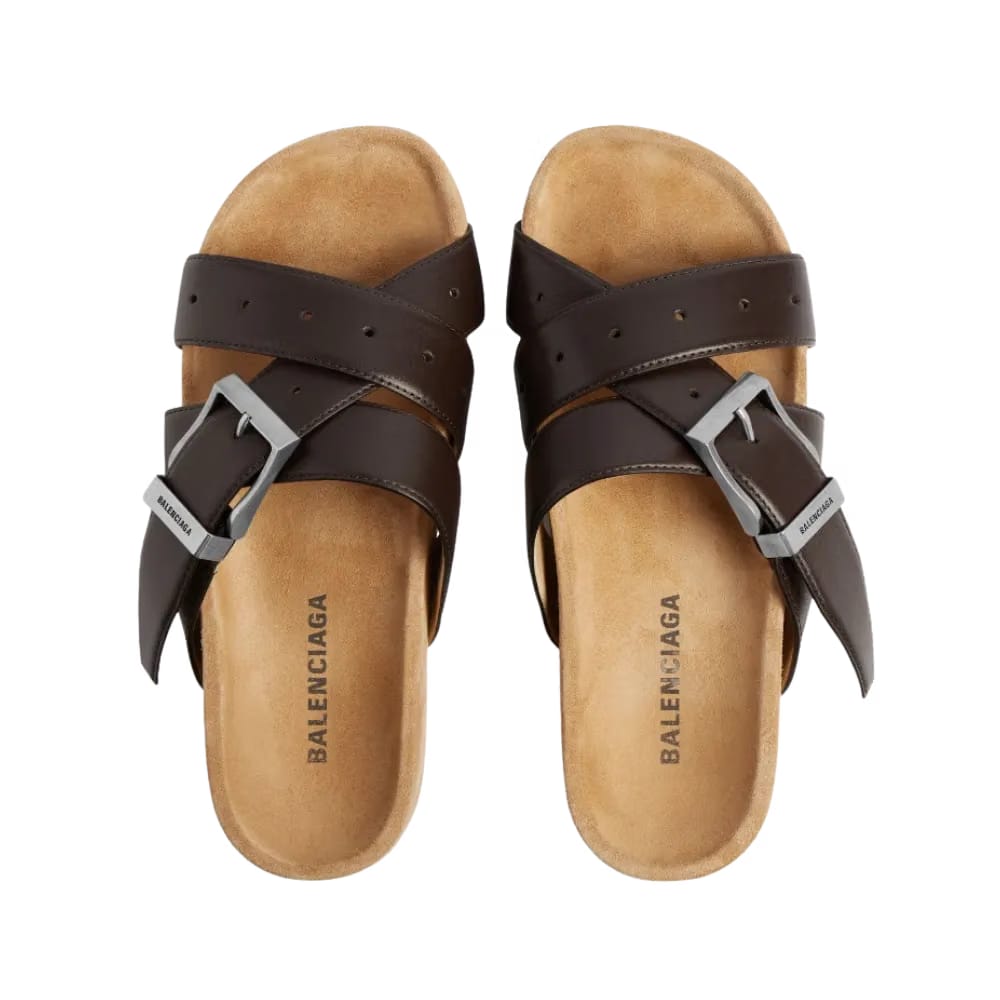 Balenciaga Belt Mule In Moka
