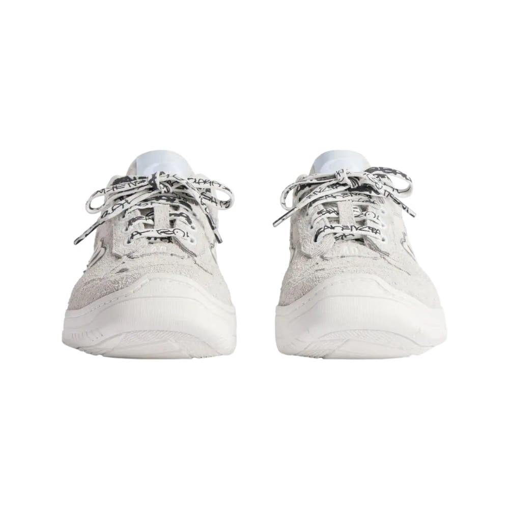 Balenciaga Hamptons Suede Sneaker In Off White
