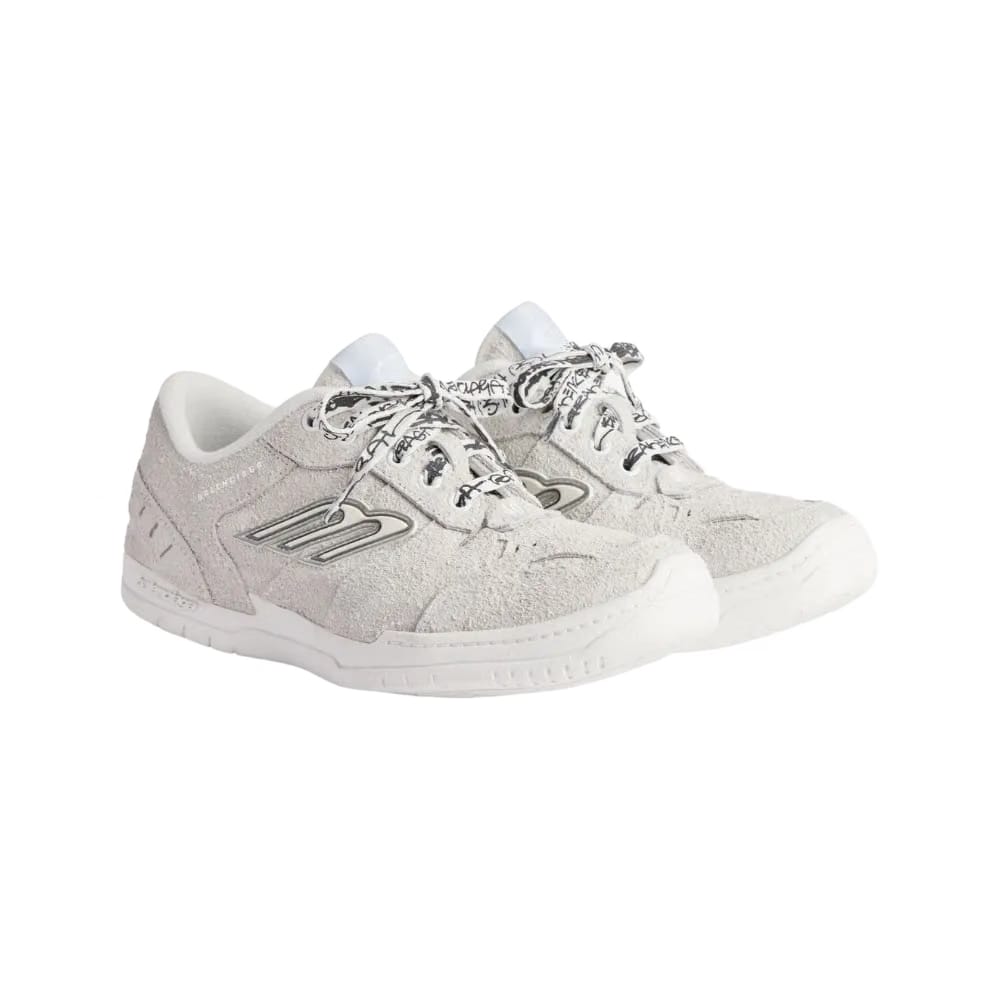 Balenciaga Hamptons Suede Sneaker In Off White