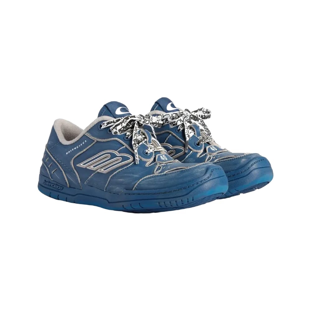 Balenciaga Hamptons Medium Worn-Out Sneaker In Navy
