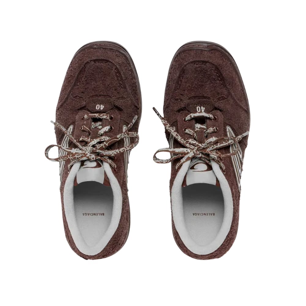 Balenciaga Hamptons Suede Sneaker In Dark Brown