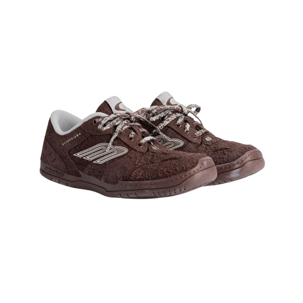 Balenciaga Hamptons Suede Sneaker In Dark Brown