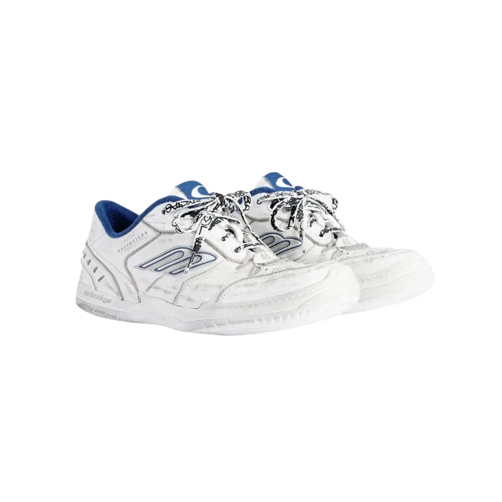 Balenciaga Hamptons Worn-Out Sneaker In White