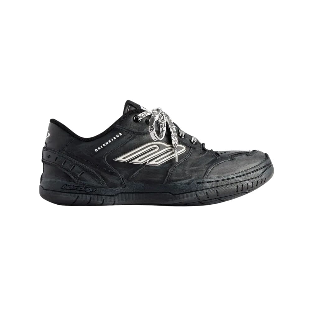 Balenciaga Hamptons Worn-Out Sneaker In Black