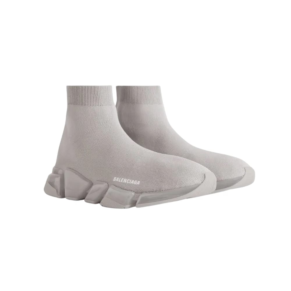 Balenciaga Speed 2.0 Full Clear Sole Recycled Knit Sneaker In Grey