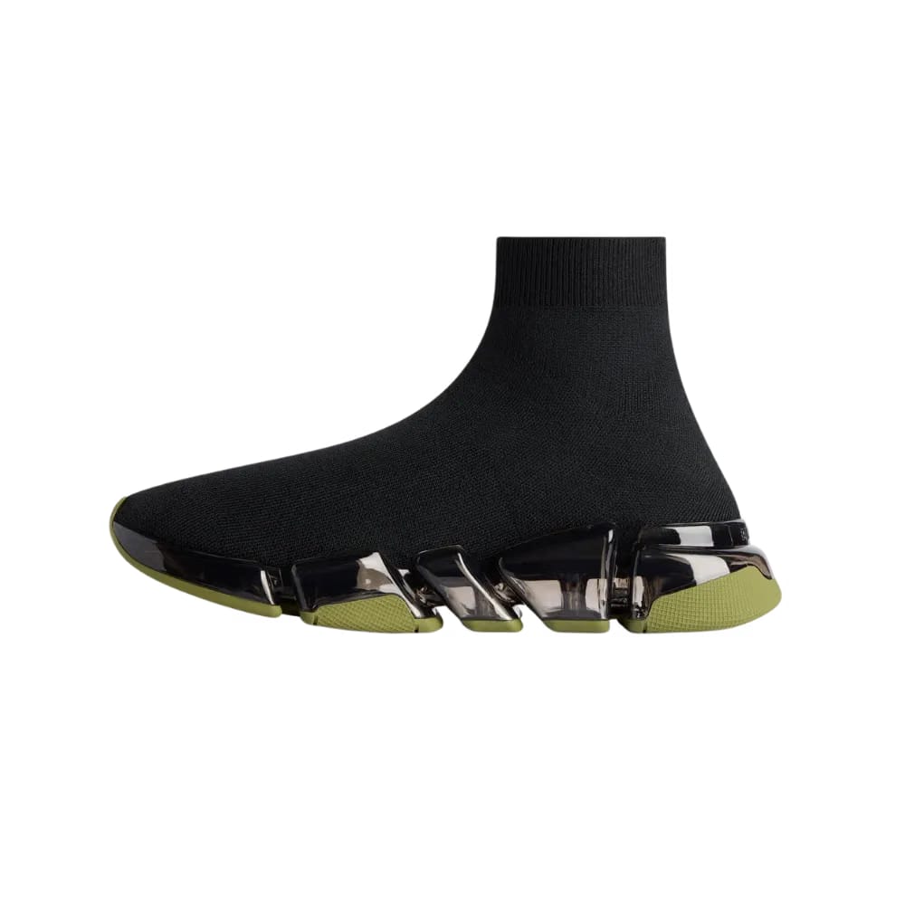 Balenciaga Speed 2.0 Full Clear Sole Recycled Knit Sneaker In Khaki