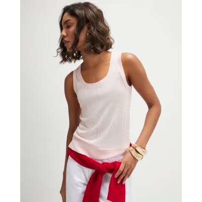 Pink Fine Knit Vest Top