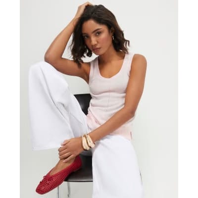 Pink Fine Knit Vest Top