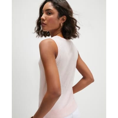 Pink Fine Knit Vest Top