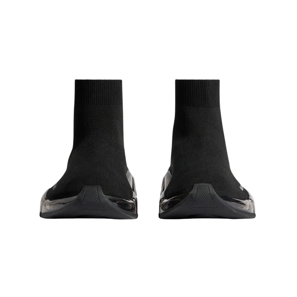Balenciaga Speed 2.0 Full Clear Sole Recycled Knit Sneaker In Black