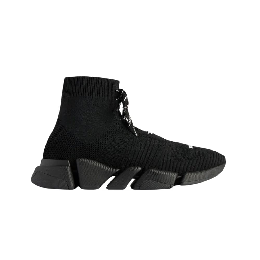 Balenciaga Speed 2.0 Lace-Up Recycled Knit Sneaker In Black