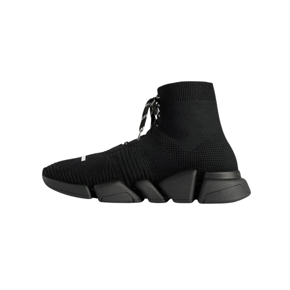 Balenciaga Speed 2.0 Lace-Up Recycled Knit Sneaker In Black