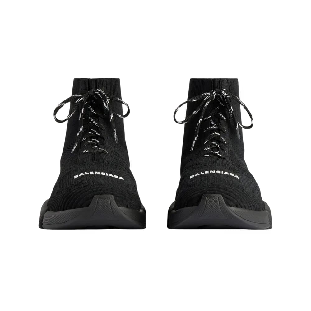 Balenciaga Speed 2.0 Lace-Up Recycled Knit Sneaker In Black