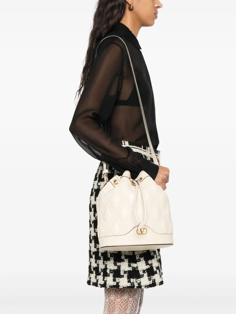 quilted bucket bag