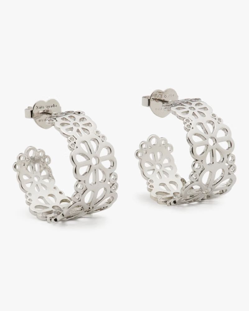 Spade Flower Lace Hoops