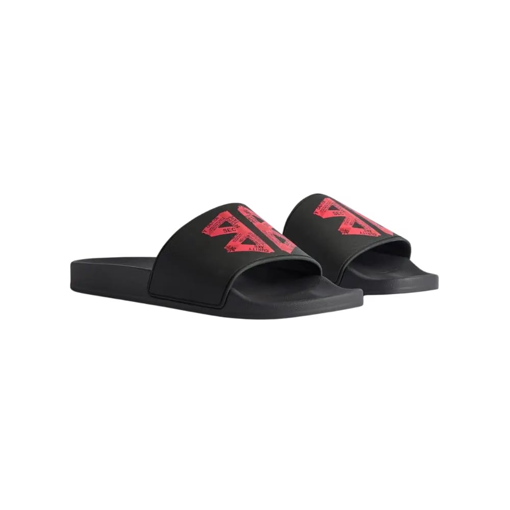 Balenciaga Pool Slide Sandal In Black and Red