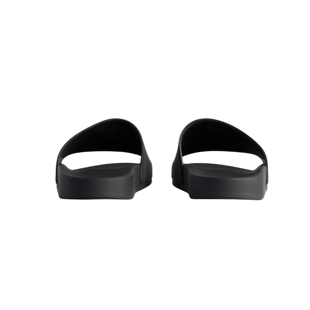 Balenciaga Pool Slides Tape Type Logo - Black Yellow