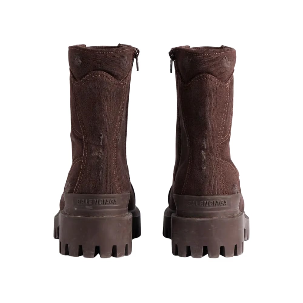 Balenciaga Combat Strike Boot In Dark Brown