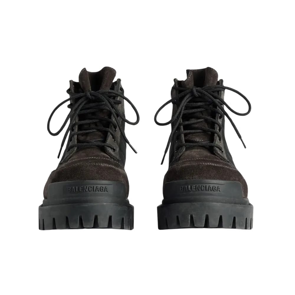 Balenciaga Combat Strike Low Boot In Brown