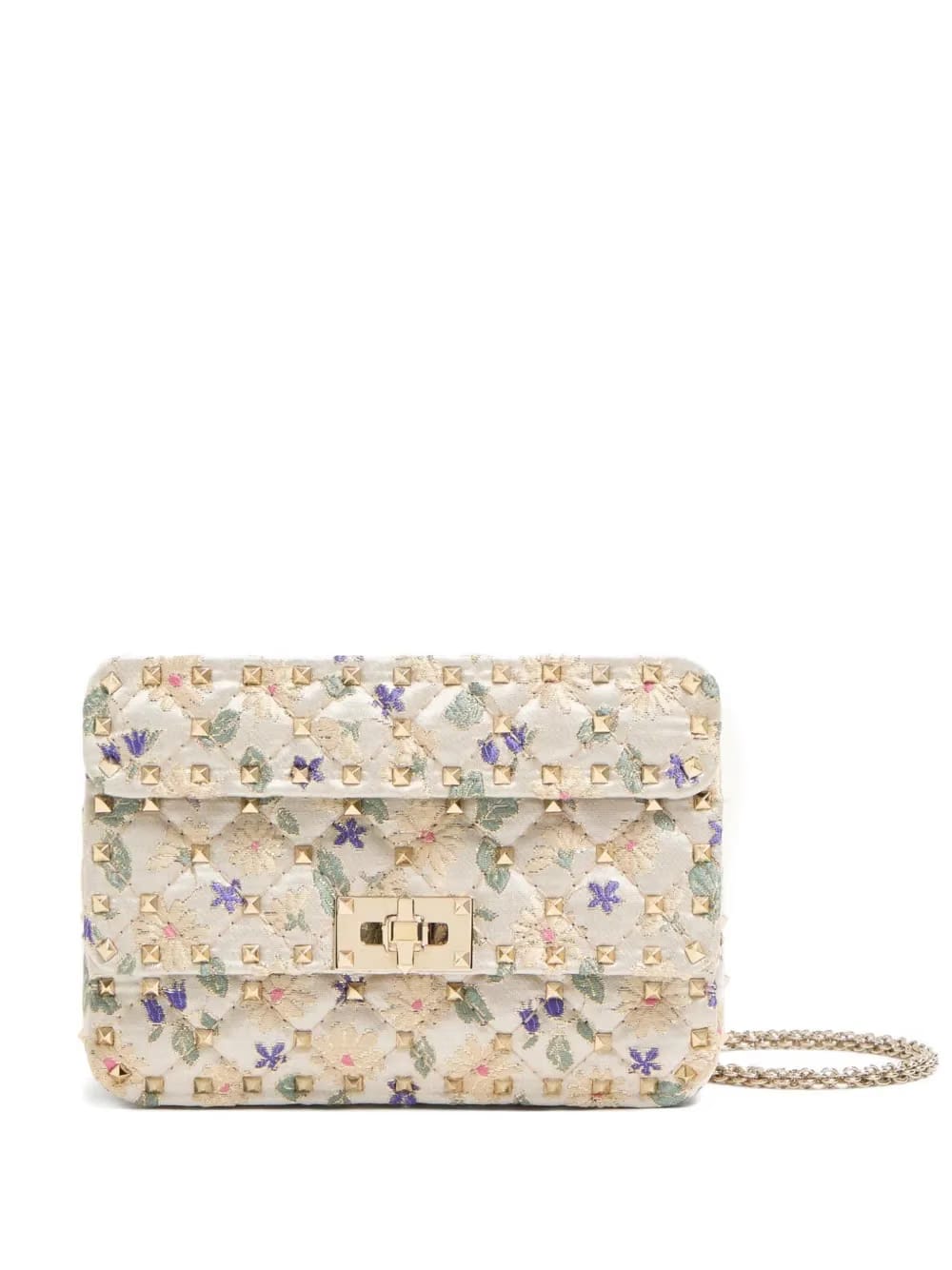 small Rockstud Spike jacquard shoulder bag
