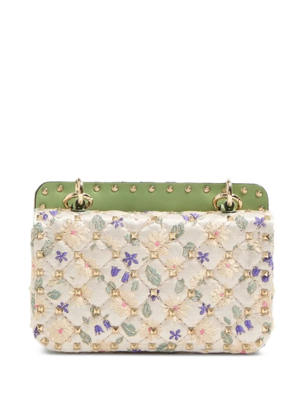 small Rockstud Spike jacquard shoulder bag