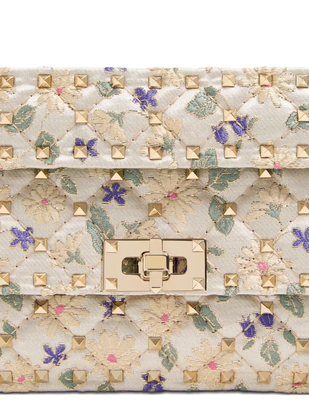 small Rockstud Spike jacquard shoulder bag
