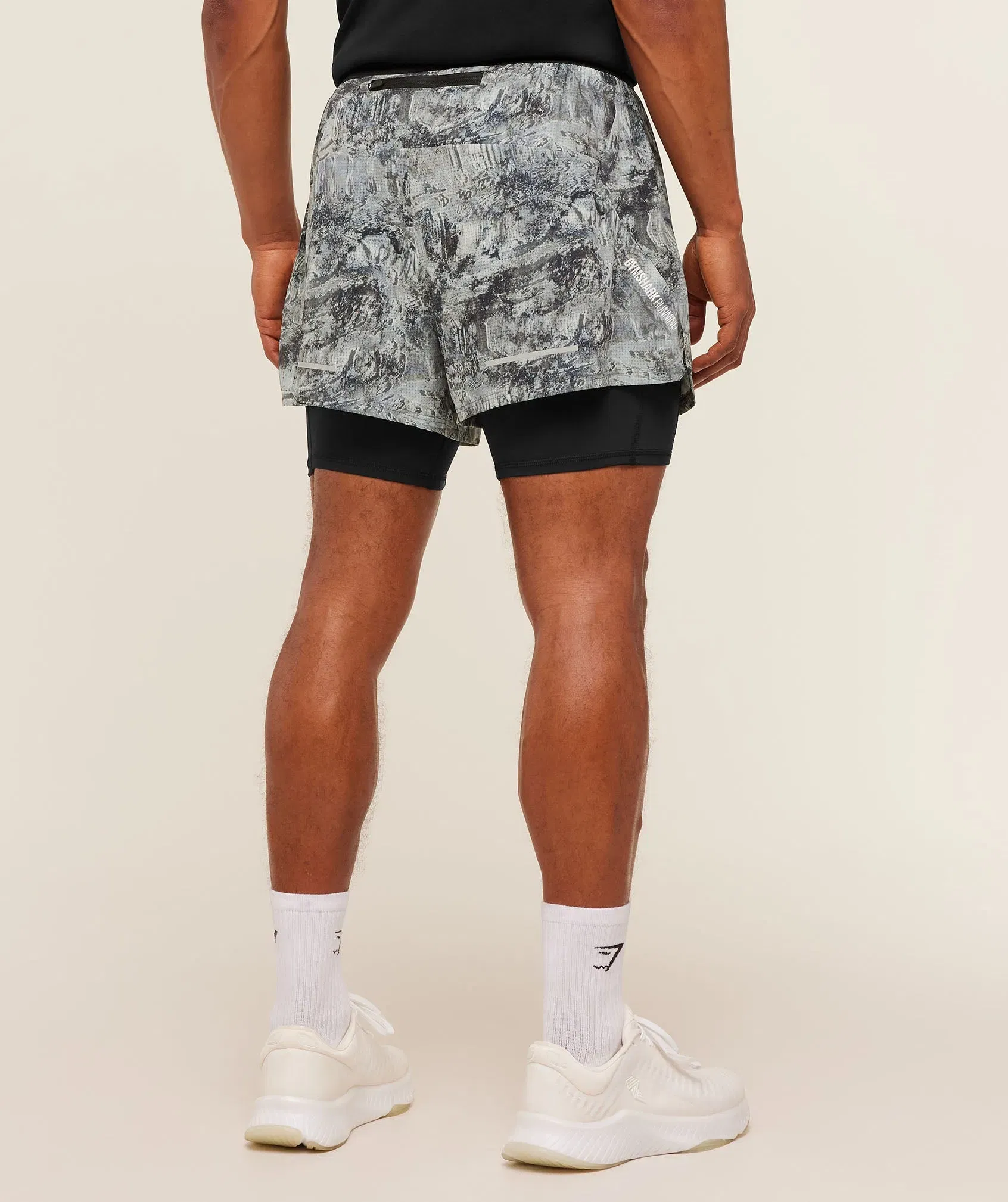 Gymshark Running 4" 2in1 Shorts - Dark Grey /  Black