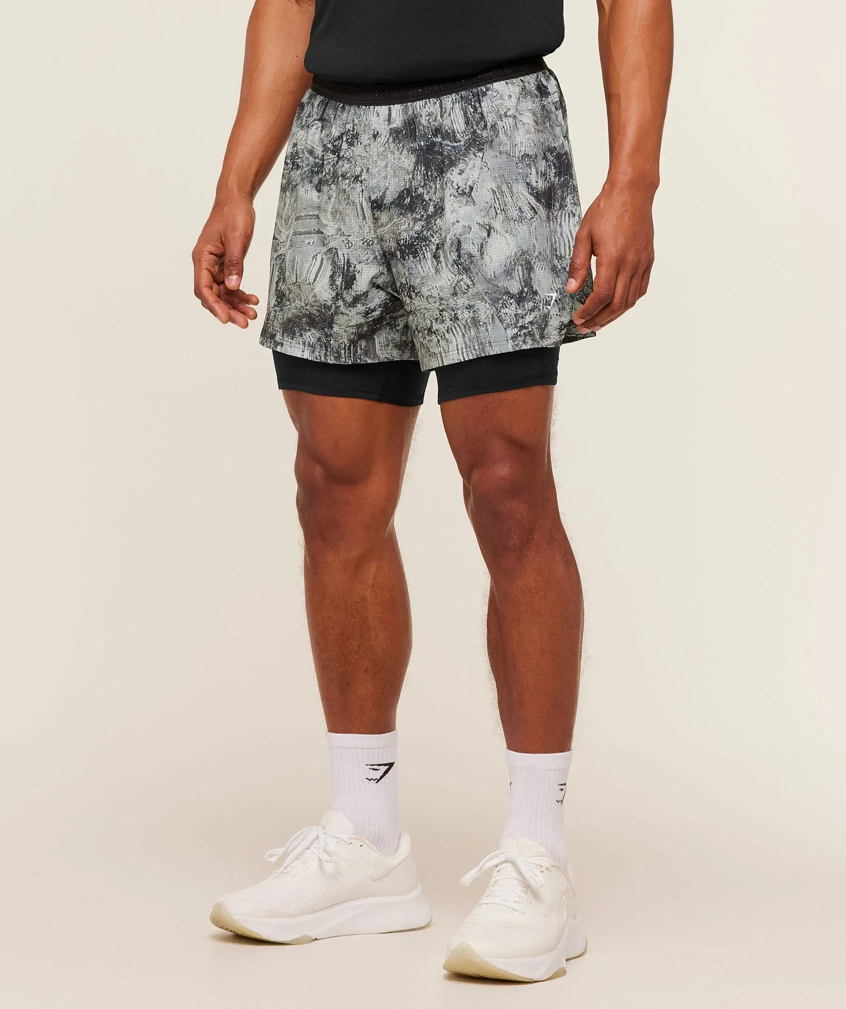 Gymshark Running 4" 2in1 Shorts - Dark Grey /  Black