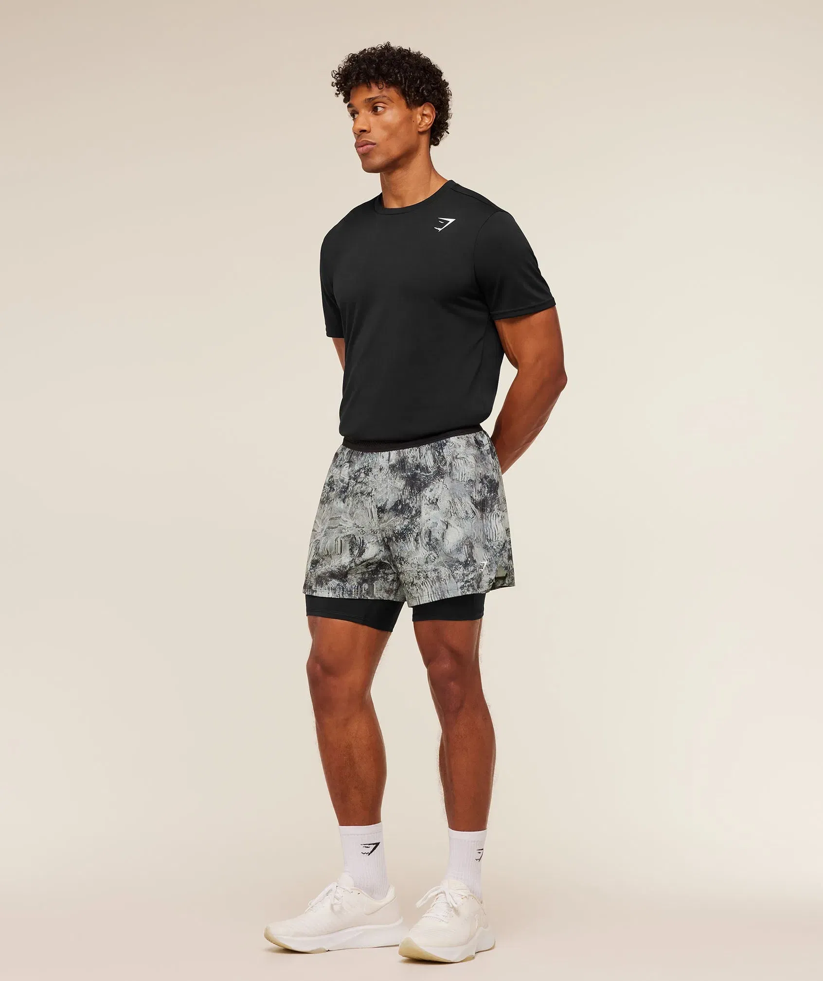 Gymshark Running 4" 2in1 Shorts - Dark Grey /  Black