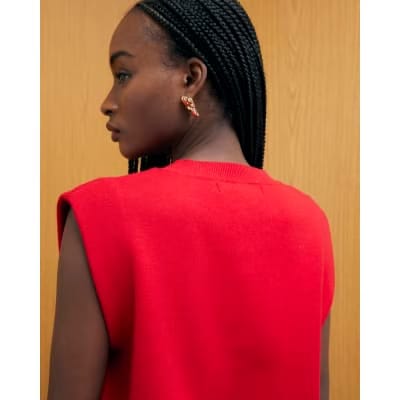Red Knitted Waistcoat