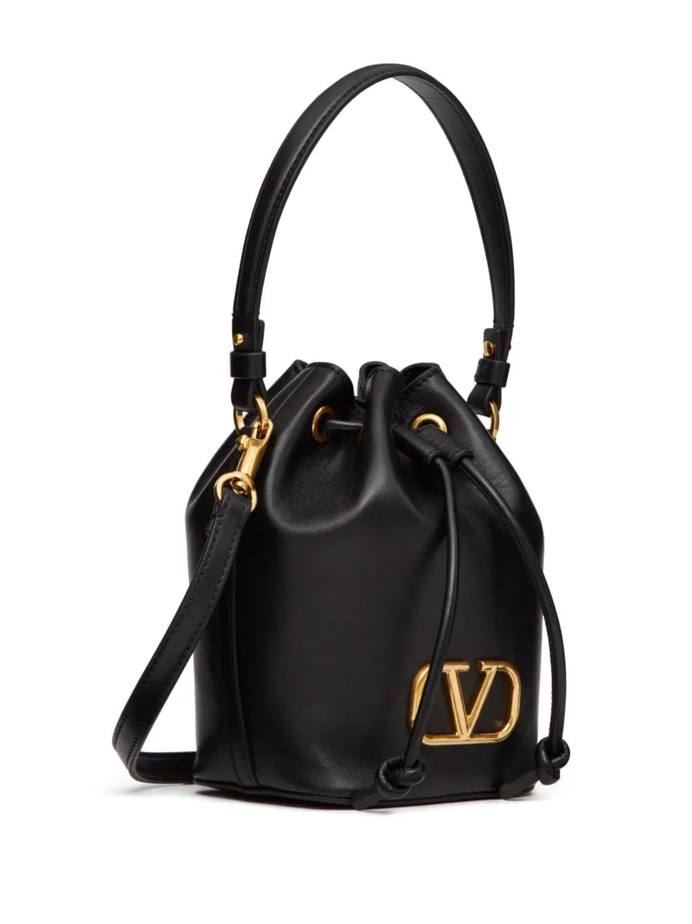 mini VLogo Signature leather bucket bag