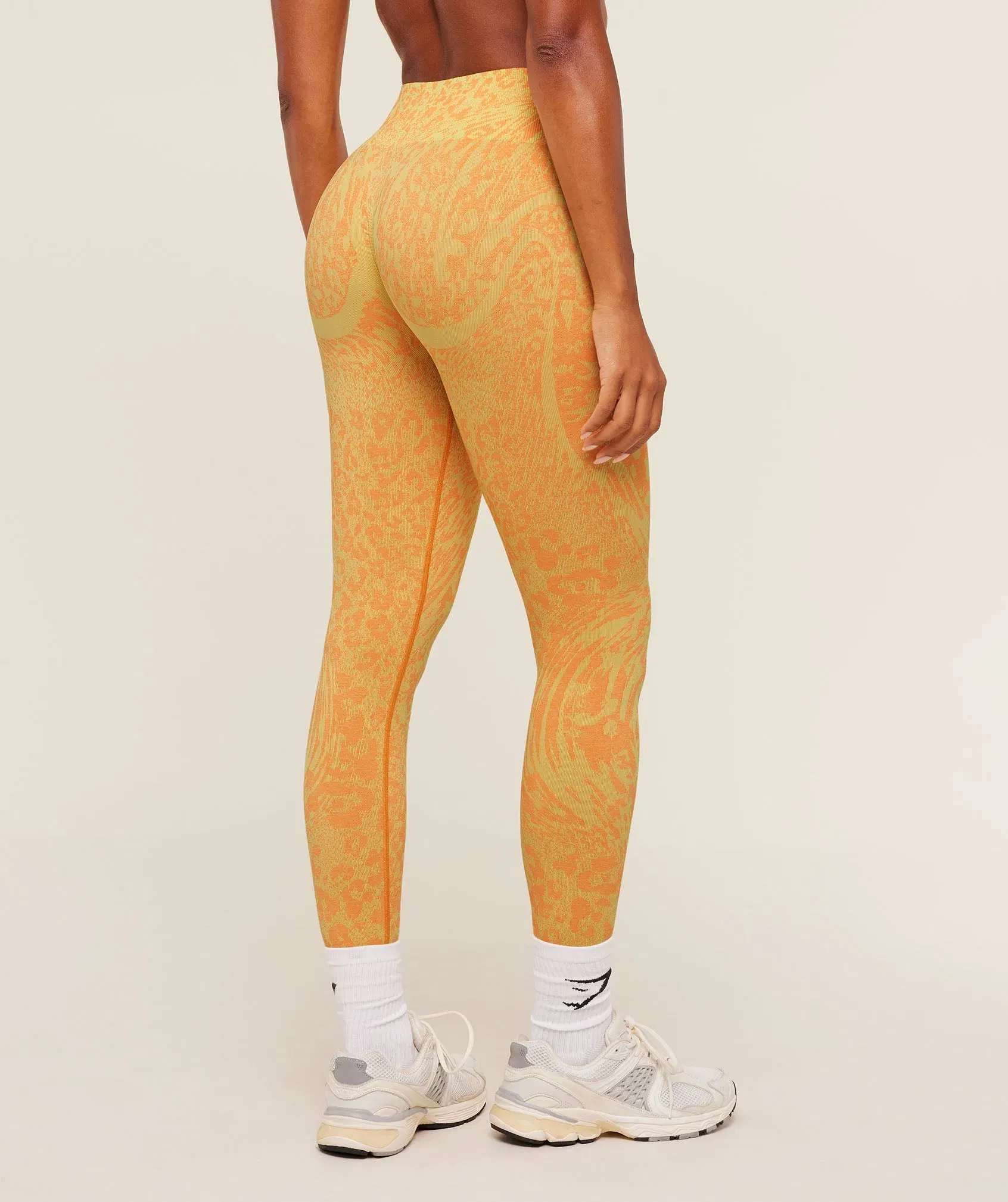 Gymshark Adapt Animal X Whitney Leggings - Sorbet Yellow / Dayglow Peach