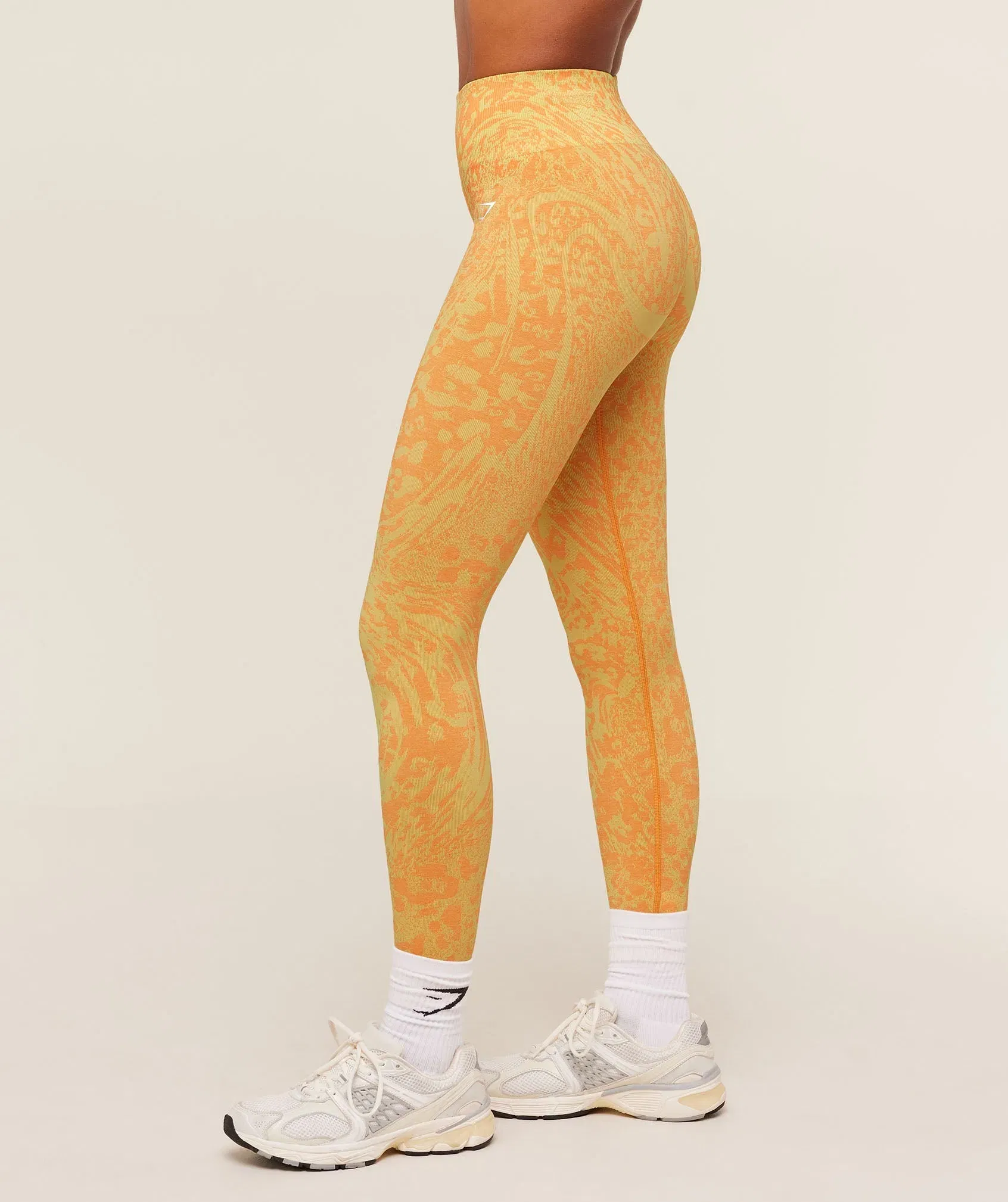 Gymshark Adapt Animal X Whitney Leggings - Sorbet Yellow / Dayglow Peach