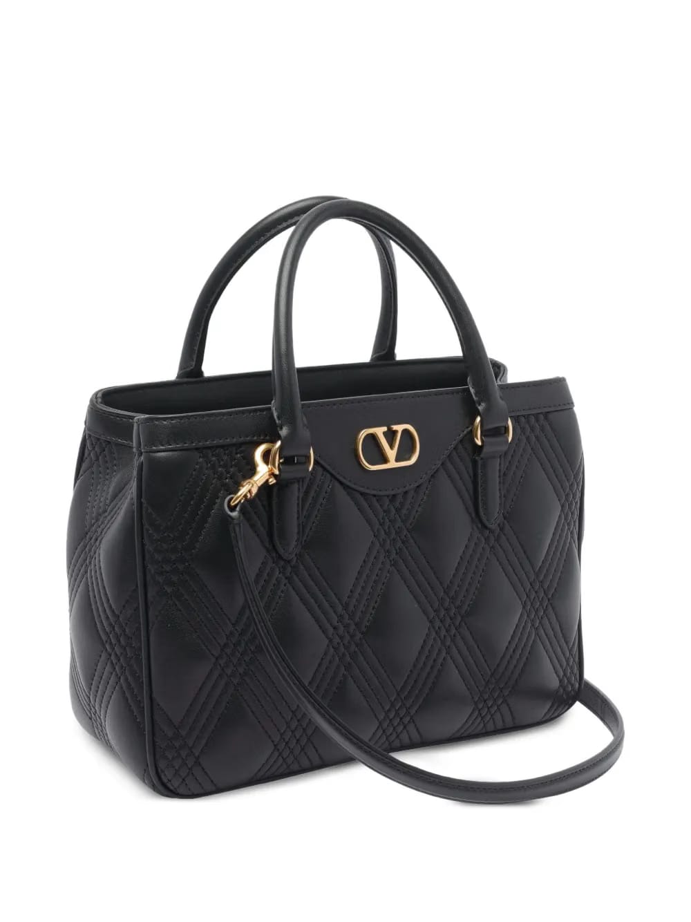 VLogo quilted leather handbag