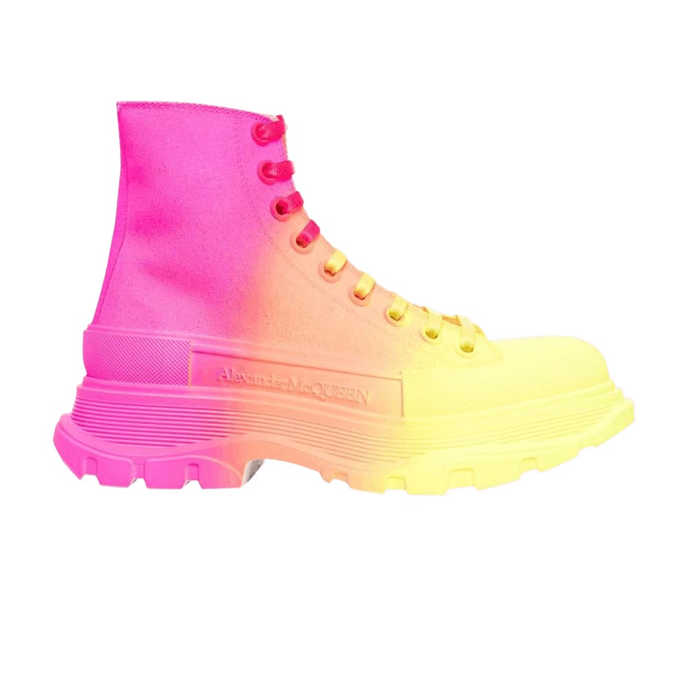 Alexander McQueen Wmns Tread Slick Boots 'Yellow Orange Pink'
