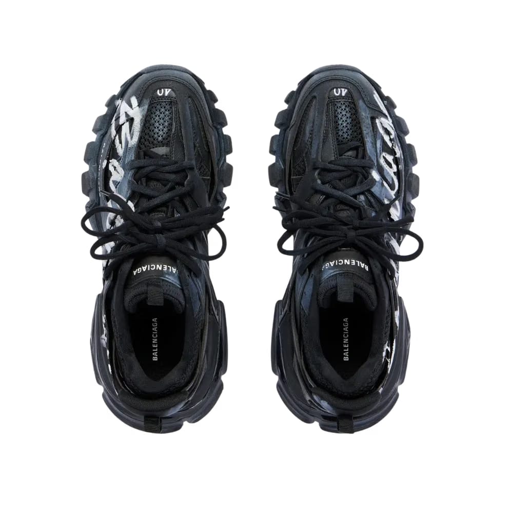 Balenciaga Track Signature Sneaker In Black
