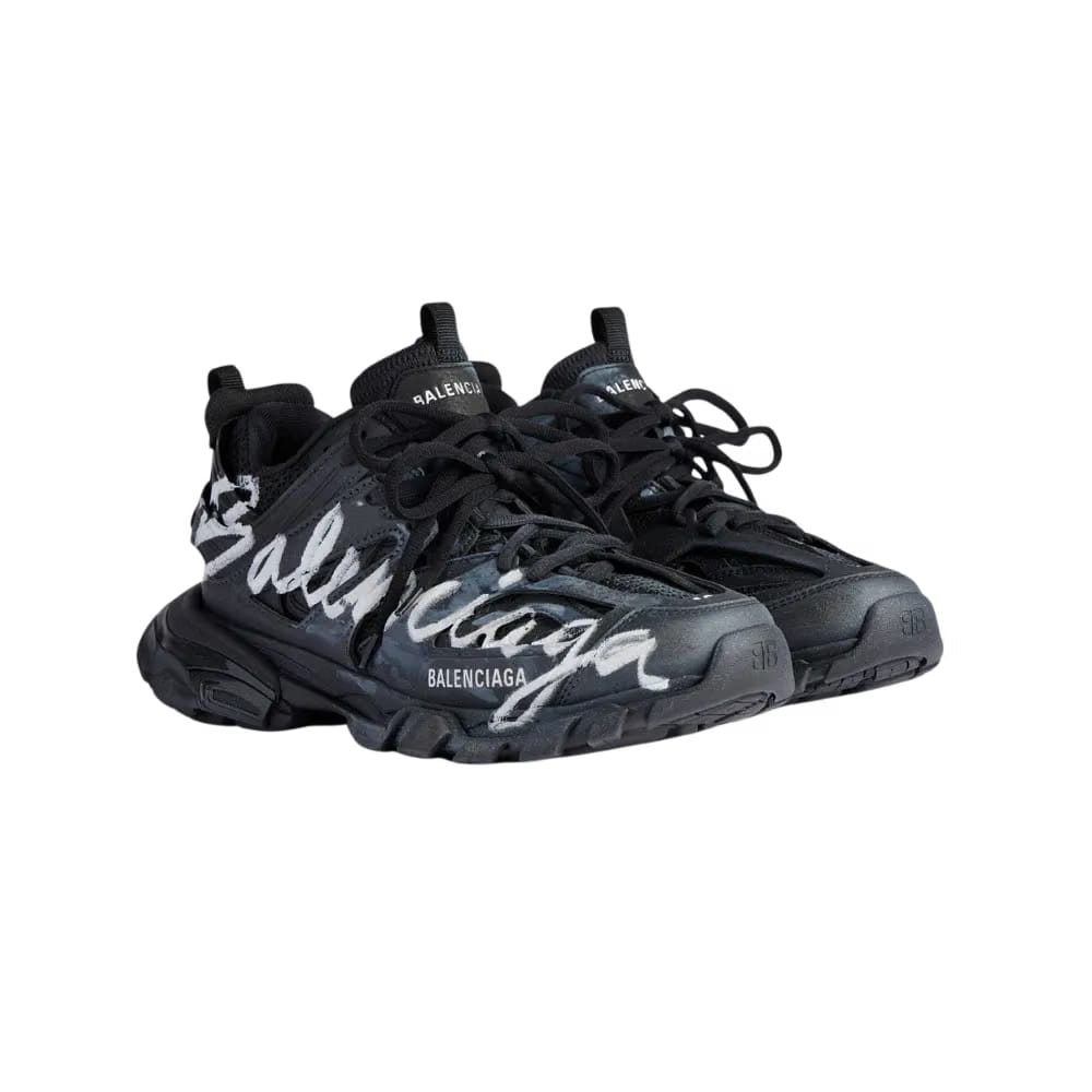 Balenciaga Track Signature Sneaker In Black