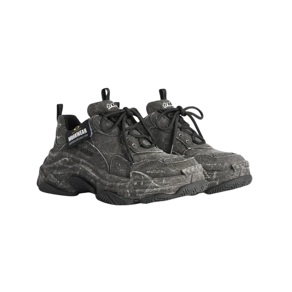 Balenciaga Triple S Canvas Sneaker In Black