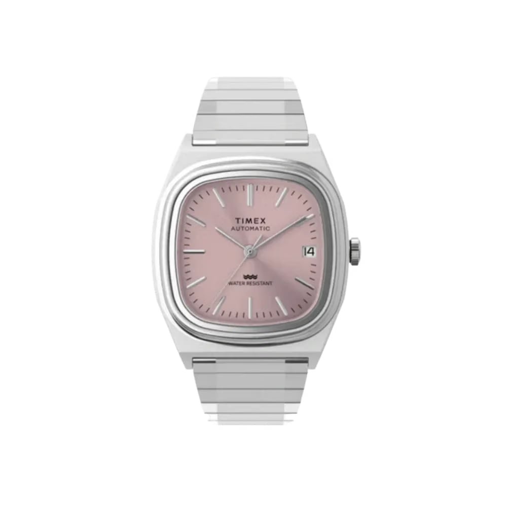 Timex Automatic 1983 E Line 34mm Stainless Steel Expansion Band Watch Pink