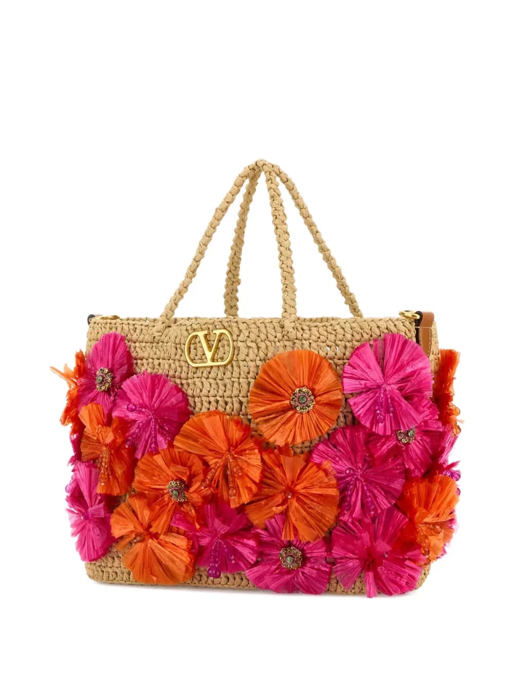 VLogo raffia shopping bag