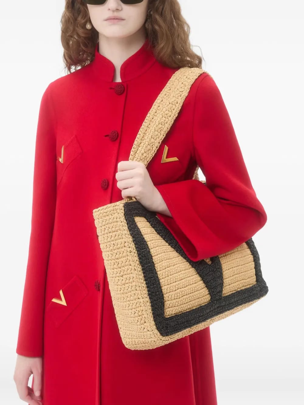large Viva Superstar raffia tote bag