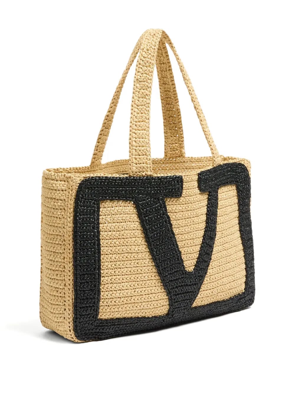 large Viva Superstar raffia tote bag