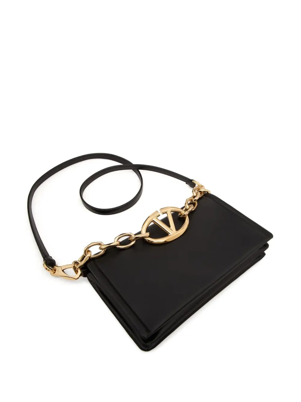 VLogo Chain leather clutch bag